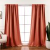 52 x 84 Inch Solid Orange Apricot Thermal Blackout Curtain Panels Set of 2