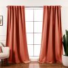 52 x 96 Inch Solid Orange Apricot Thermal Blackout Curtain Panels Set of 2
