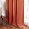 52 x 96 Inch Solid Orange Apricot Thermal Blackout Curtain Panels Set of 2