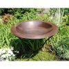 24 Inch Diameter Round Copper Plated Brass Large Bird Bath Rimmed Bowl