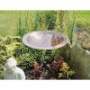 24 Inch Diameter Round Copper Plated Brass Large Bird Bath Rimmed Bowl