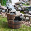 Rustic Wooden Whisky Barrel Water Fountain