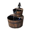 Rustic Wooden Whisky Barrel Water Fountain