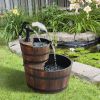 Rustic Wooden Whisky Barrel Water Fountain