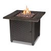 Gas Fire Pit with Lava Rocks and Cover