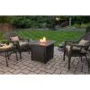 Gas Fire Pit with Lava Rocks and Cover