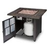 Gas Fire Pit with Lava Rocks and Cover