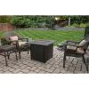 Gas Fire Pit with Lava Rocks and Cover