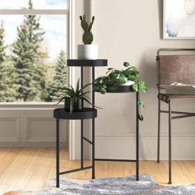Black Metal Multi-Tier Plant Stand for Stylish Plant Display