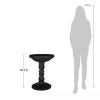 Outdoor Garden Fiberglass Bird Bath – Black Charcoal Stone Finish
