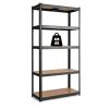 Black Heavy-Duty 60-Inch 5-Tier Adjustable Garage Shelving Rack