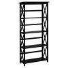 Tall 5 Tier Bookcase in Black Wood Finish