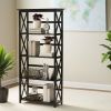 Tall 5 Tier Bookcase in Black Wood Finish