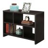 Modern 2 Shelf Bookcase Console Table in Espresso Wood Finish