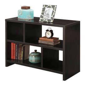 Modern 2 Shelf Bookcase Console Table in Espresso Wood Finish