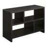 Modern 2 Shelf Bookcase Console Table in Espresso Wood Finish