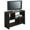 Modern 2 Shelf Bookcase Console Table in Espresso Wood Finish