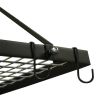 Black Metal Rectangular Pot Rack with 12 Hanging Hooks Holds Up to 40 lbs