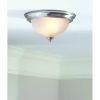 Round 11 Inch Brushed Nickel Flush Mount Ceiling Light with Frosted Glass Shade