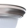 Round 11 Inch Brushed Nickel Flush Mount Ceiling Light with Frosted Glass Shade