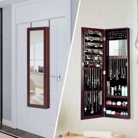 Dark Brown Jewelry Organizer with Full Length Mirror