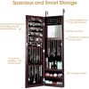 Dark Brown Jewelry Organizer with Full Length Mirror