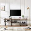 Modern Metal Wood Industrial Entertainment Center TV Stand for TVs Up to 65 Inch