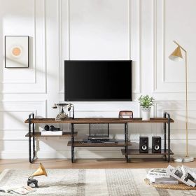 Modern Metal Wood Industrial Entertainment Center TV Stand for TVs Up to 65 Inch