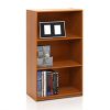 Modern 3 Shelf Bookcase in Light Cherry Wood Finish