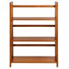 3 Shelf Folding Storage Shelves Bookcase in Honey Oak Finish