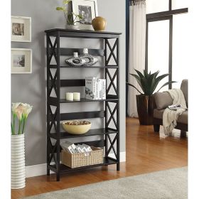 Glossy Black 5 Shelf Bookcase