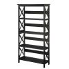 Glossy Black 5 Shelf Bookcase