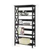 Glossy Black 5 Shelf Bookcase