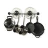 Set of 2 Black Metal Wall Mounted Pot Rack with 20 Hanging Hooks