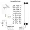 Set of 2 Black Metal Wall Mounted Pot Rack with 20 Hanging Hooks