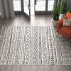 5 ft. x 8 ft. Black & Off-White Chevron Indoor/Outdoor Rug