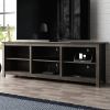 70 Inch Dark Brown Wood TV Stand Entertainment Center for TVs Up to 78 Inch