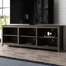 70 Inch Dark Brown Wood TV Stand Entertainment Center for TVs Up to 78 Inch