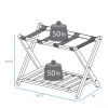 Heavy-Duty Dark Brown Solid Wood Luggage Rack with Storage Shelf