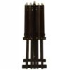 Set of 4 Folding TV Tray Table Set with Stand in Dark Brown Wood Finish