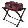 Solid Wood Folding Luggage Rack – Dark Brown with Black Straps
