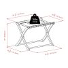 Solid Wood Folding Luggage Rack – Dark Brown with Black Straps