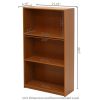 Light Cherry Finish 3 Tier Storage Shelves Bookcase