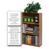 Light Cherry Finish 3 Tier Storage Shelves Bookcase
