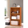 Light Cherry Finish 3 Tier Storage Shelves Bookcase
