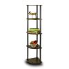5 Tier Corner Display Shelf Bookcase in Espresso Black
