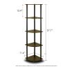 5 Tier Corner Display Shelf Bookcase in Espresso Black