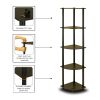5 Tier Corner Display Shelf Bookcase in Espresso Black