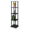5 Tier Square Corner Display Shelf Bookcase in Espresso Black