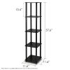5 Tier Square Corner Display Shelf Bookcase in Espresso Black